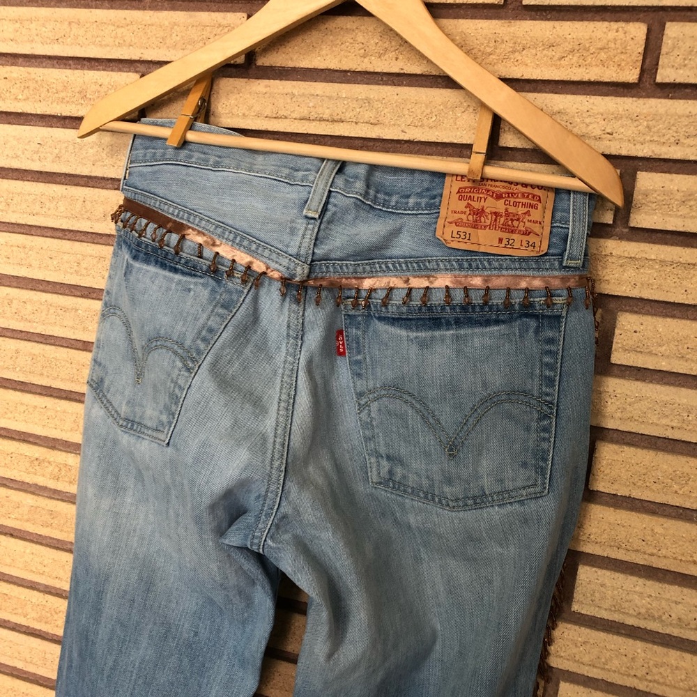 Vintage 531 Levi's Jeans with Vintage Fringe - 32/34 Levi's - High Rise Jeans